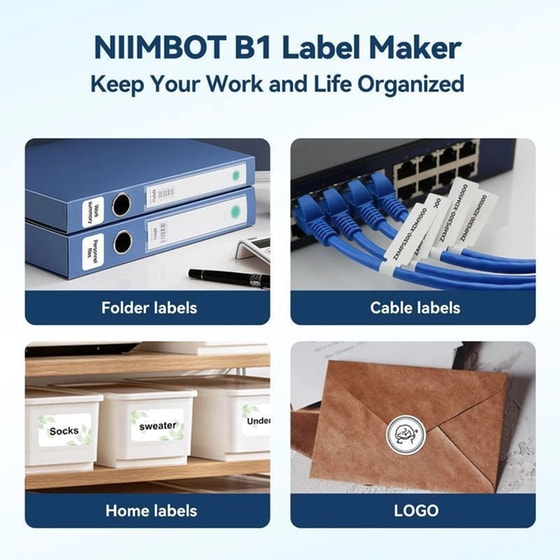NIIMBOT B1 Ασπρόμαυρος Εκτυπωτής Thermal Ετικετών με Bluetooth - Πράσινο image 2