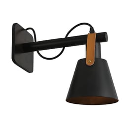 Απλίκα Τοίχου Eurolamp 144-28000 Μεταλλική 31x15x21.7 cm - Μαύρη/Καφέ