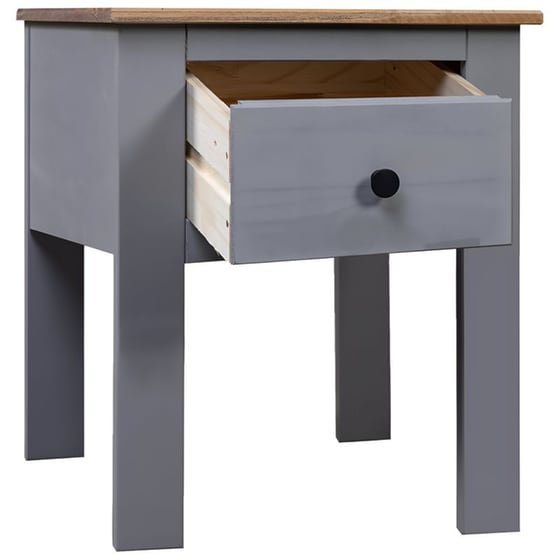Κομοδίνο Vidaxl Από Μασίφ Ξύλο Πεύκου 46x40x57 cm - Γκρι Φυσικό image 2