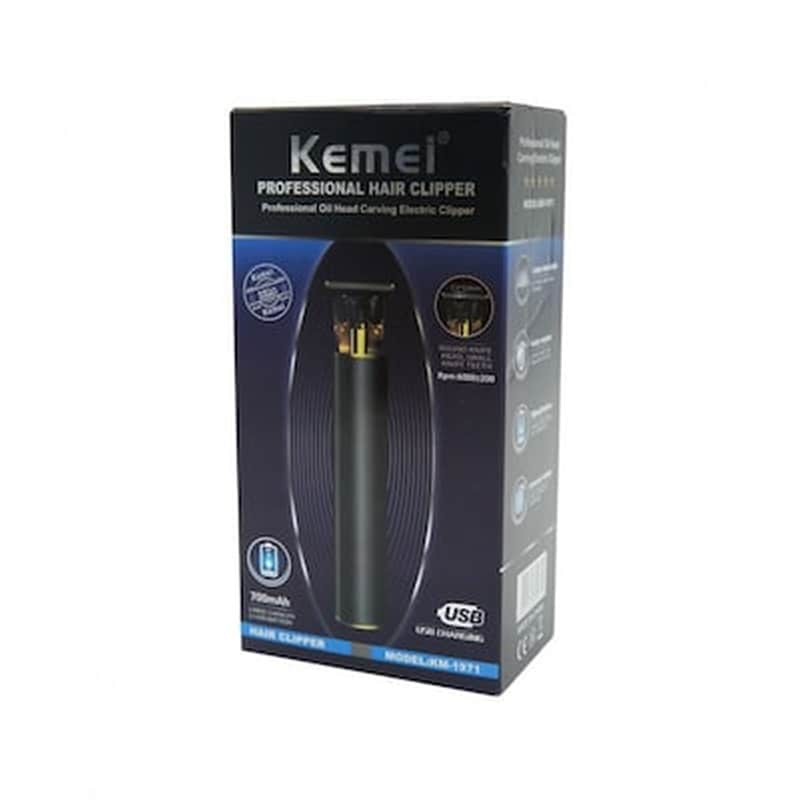 KEMEI Επαγγελματικό Trimmer KEMEI KM-1971 Επαναφορτιζόμενο για Γένι και Μαλλιά Μαύρο