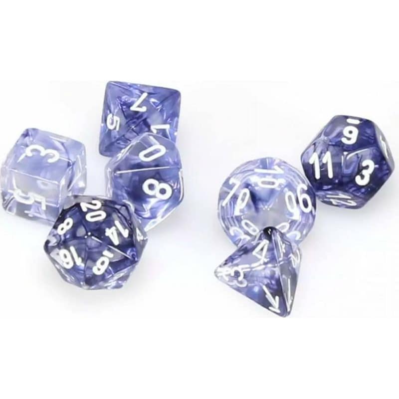 Chessex Nebula Black/white Polyhedral 7-dice Set