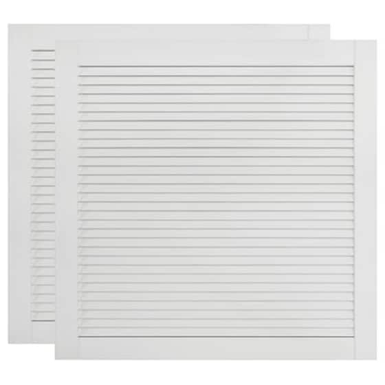 Vidaxl Πορτάκια Με Περσίδες 2 Τεμ Λευκά 39,5x39,4 Εκ Μασίφ Ξύλο Πεύκου image 2