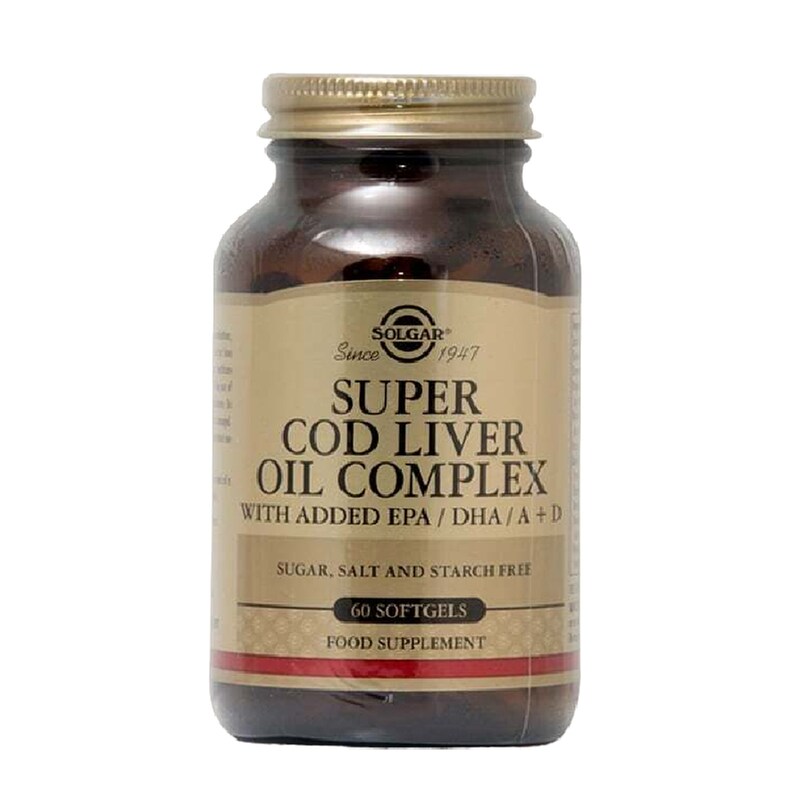 Λιπαρά Οξέα Solgar Super Cod Liver Oil Complex - 60 κάψουλες