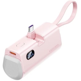 Powerbank Vention FHQP0 με ενσωματωμένο καλώδιο Lightning 4.800mAh 22.5W - Pink