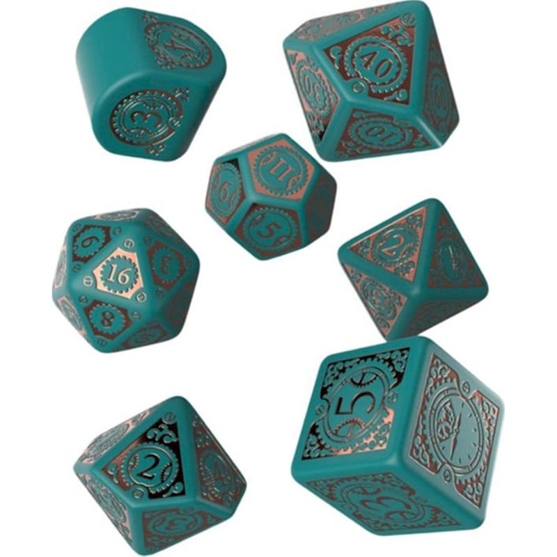 Q-WORKSHOP Σετ Ζάρια - Steampunk Clockwork Dice Set - Nautical Apparatus Modern