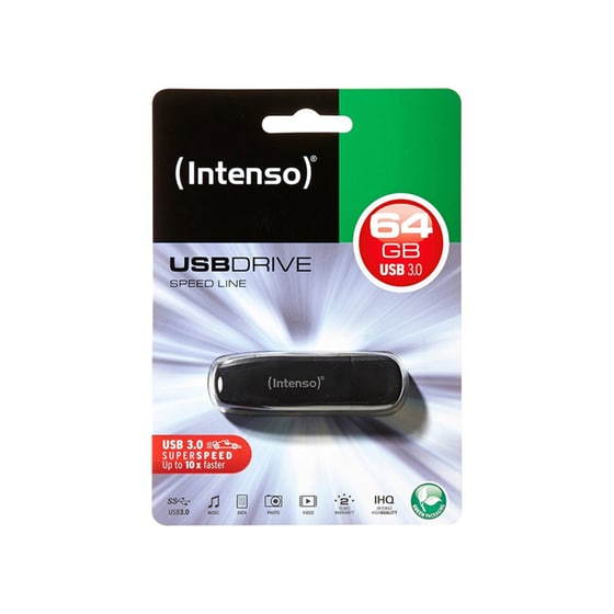 Intenso Speed Line 64GB USB 3.0 Stick Μαύρο image 1