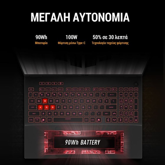 Asus TUF Gaming A16 FA608UM-RV011W 16'' WUXGA IPS (Ryzen 7-260/32GB/1TB SSD/GeForce RTX 5060/Win11Home) Laptop image 10