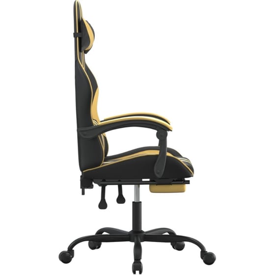 Καρέκλα Gaming VIDAXL 3143832 με Υποπόδιο από Τεχνητό Δέρμα - Μαύρο image 1