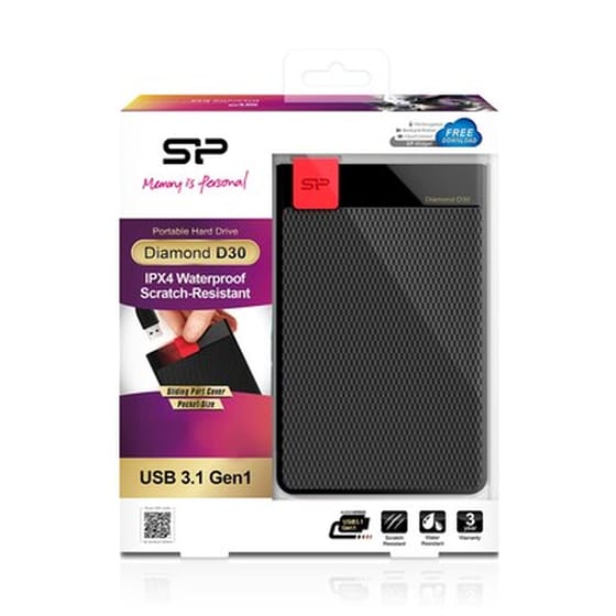 Silicon Power Diamond D30 D3l USB 3.1 HDD 4TB 2.5" - Μαύρο image 2