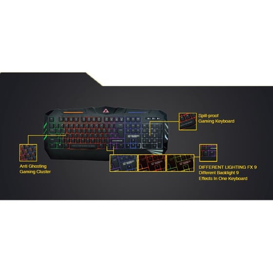 Armaggeddon AK-666SFX Gaming Ενσύρματο Πληκτρολόγιο με Φωτιζόμενα πλήκτρα (US) image 3