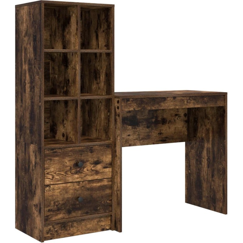 Γραφείο VidaXL 125,5x40x127 cm - Καπνιστή Δρυς (2 τεμ.)