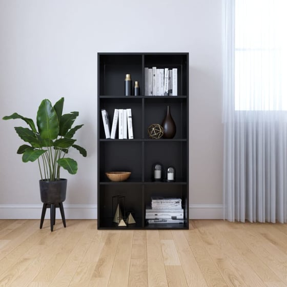 Βιβλιοθήκη VidaXL από Μοριοσανίδα 66x30x130 cm - Μαύρο image 2