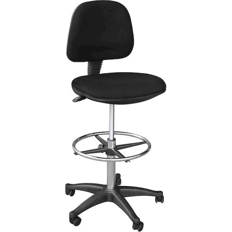 Σκαμπό Γραφείου Woodwell Ταμείου/Σχεδιαστηρίου από Ύφασμα- Μαύρο