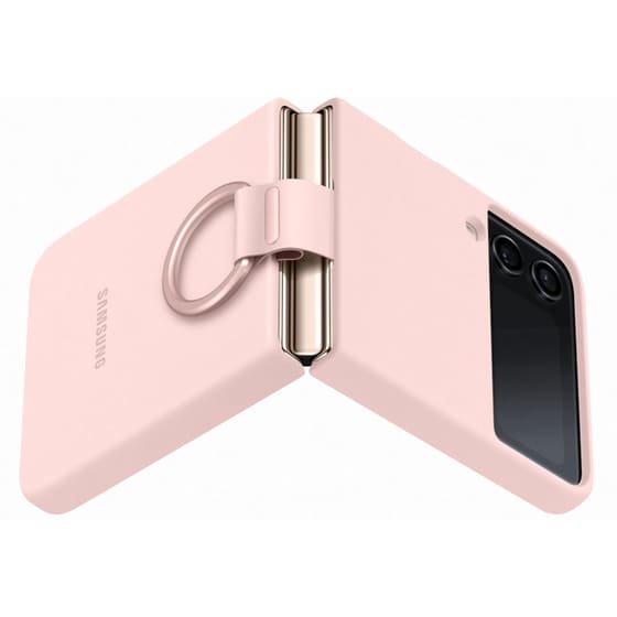 Θήκη Samsung Galaxy Z Flip 4 - Samsung Silicone Cover with Ring - Ροζ image 3
