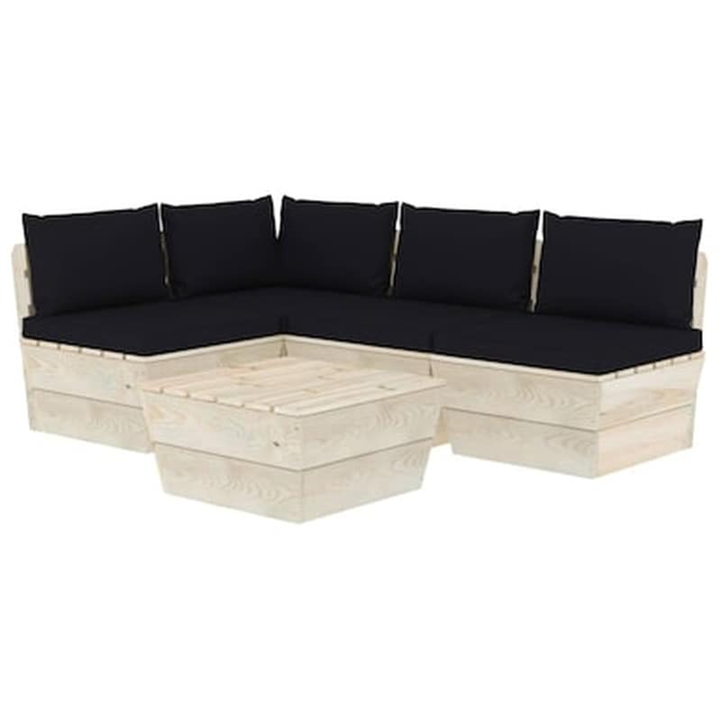 VIDAXL Vidaxl Σαλόνι Κήπου Από Παλέτες 5 Τεμ. Ξύλο Ερυθρελάτης Με Μαξιλάρια