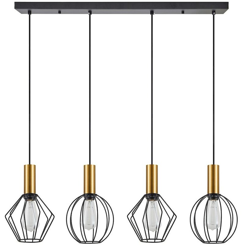 HOMELIGHTING Φωτιστικό Οροφής Πολύφωτο Homelighting Adept Flex 77-8937 Μεταλλικό - Χρυσό/Μαύρο