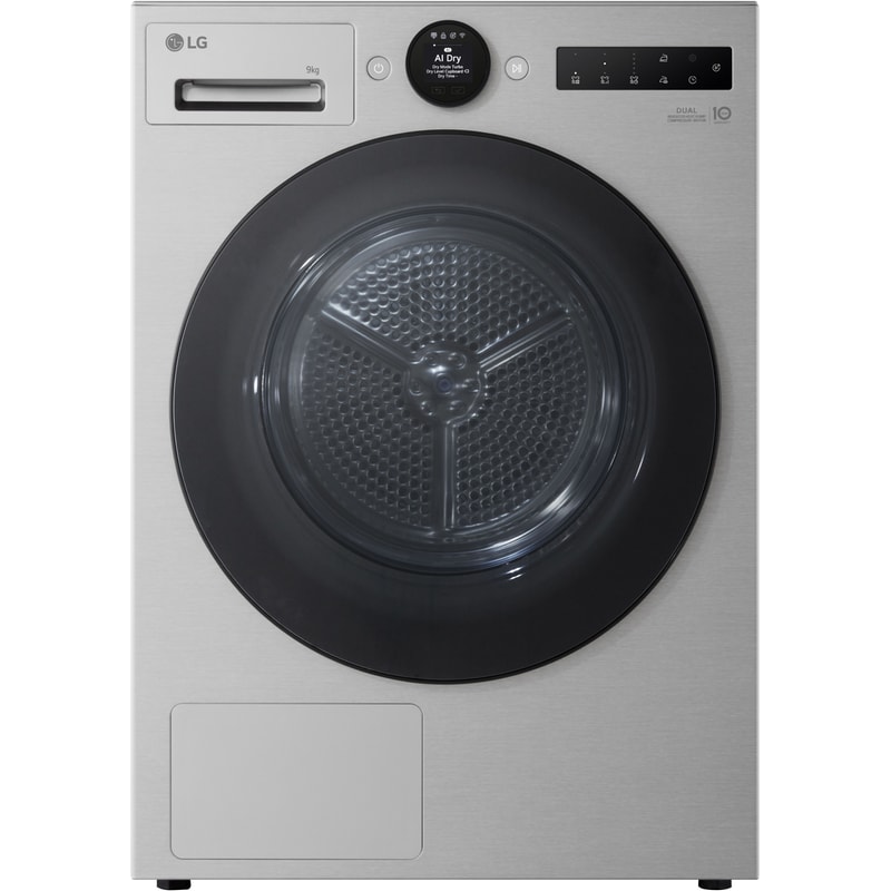 LG RHX7009TSB 9 kg με Αντλία Θερμότητας Ασημί Στεγνωτήριο Ρούχων