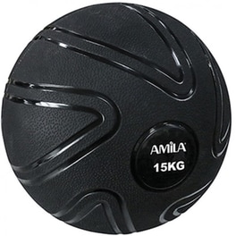 Μπάλα Slam Amila Κατάλληλη για Ενδυνάμωση 15 kg από PVC - Μαύρο