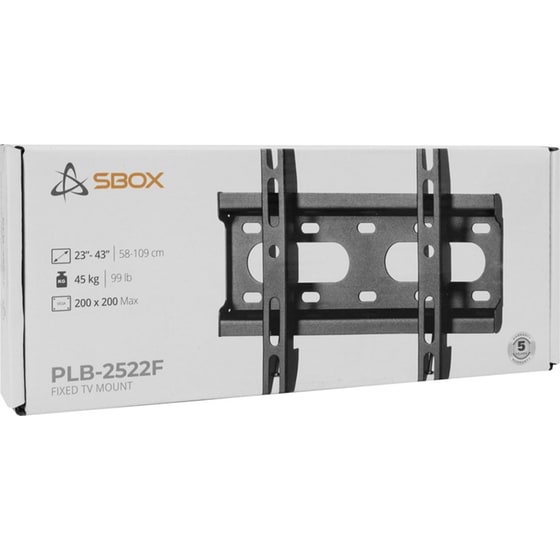 Βάση Τηλεόρασης Επιτοίχια SBOX PLB-2522F-2 Σταθερή 23" - 43" έως 45 Kg image 3