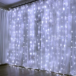 Χριστουγεννιάτικα Λαμπάκια Κουρτίνα 144 LED 3m - Λευκό Ψυχρό