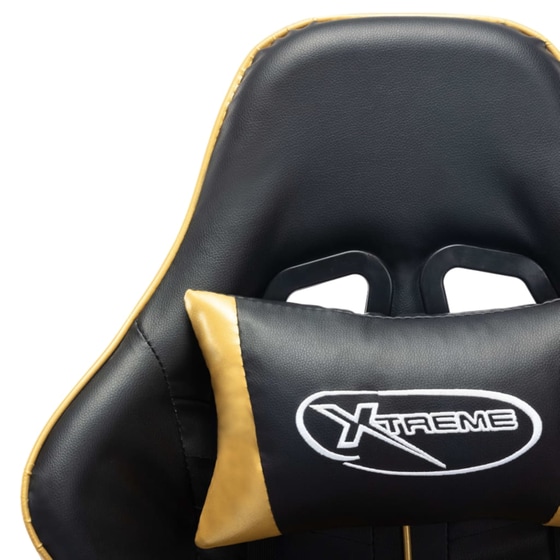 Καρέκλα Gaming VidaXL από Τεχνητό Δέρμα - Μαύρη/Χρυσή image 8