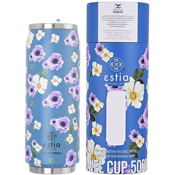 Παγούρι Θερμός Estia Home Art Save The Aegean Garden Blue 500 ml image 0