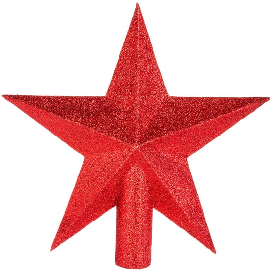 Χριστουγεννιάτικο Στολίδι Spitishop A-s Glitter Red 184430 Πλαστικό 1 Τμχ - Κορυφή Δέντρου image 0
