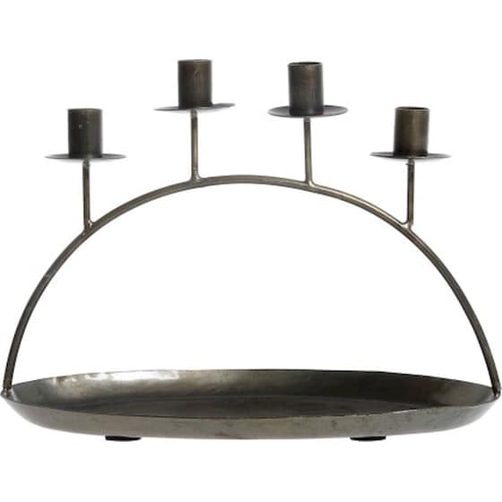 Chic Antique Χριστουγεννιάτικο Κηροπήγιο με 4 Κεριά Μεταλλικό με Πιατέλα image 0
