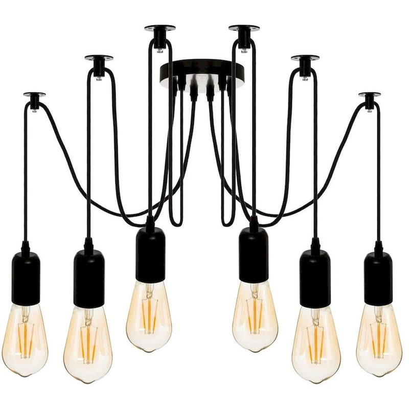 SPITISHOP Φωτιστικό Οροφής Πολύφωτο Spitishop A-s Udell Black 167525 Μεταλλικό - Μαύρο