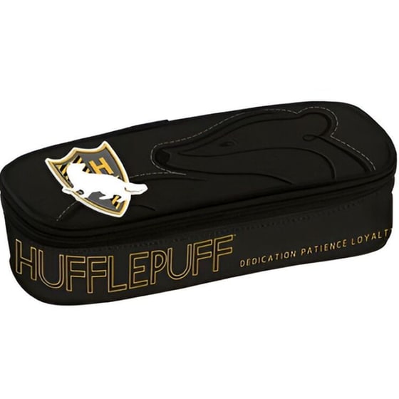 Κασετίνα Οβάλ Graffiti Hufflepuff Διπλή Μαύρο image 0