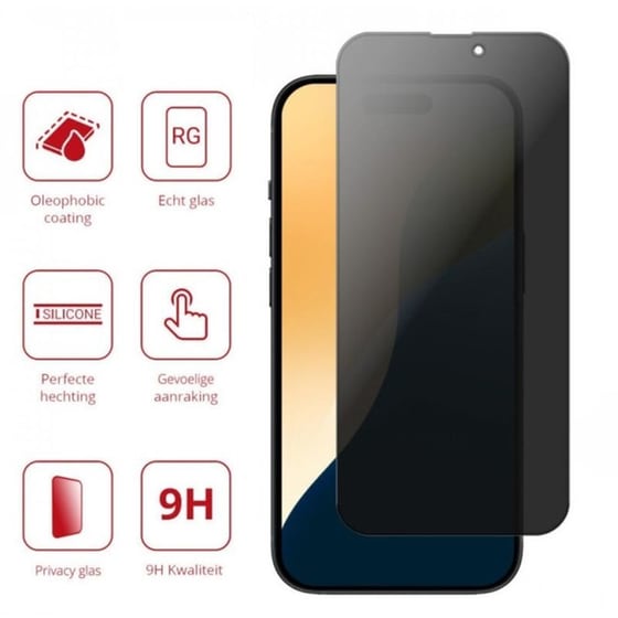 Προστατευτικό οθόνης Apple iPhone 16 Pro Max - Rosso Tempered Glass Privacy 9h image 1