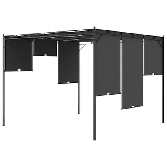 Κιόσκι Vidaxl με Κουρτίνα Ατσάλι 3x3x2.25m - Ανθρακί image 5