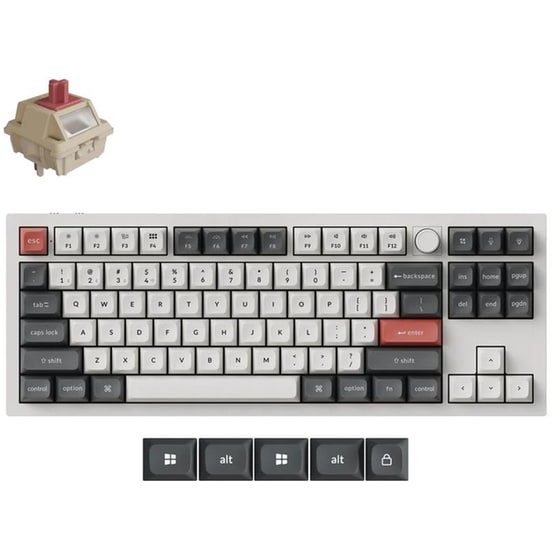 Keychron Q3 Ultra 8K Q3U-M1 Ασύρματο Gaming Μηχανικό Πληκτρολόγιο Tenkeyless με Red διακόπτες και RGB φωτισμό - Μαύρο (US) image 1