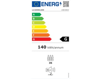 LA SOMMELIERE LSBI36BDZ για 36 Μπουκάλια με Anti-Vibration Σύστημα Μαύρο Εντοιχιζόμενος Συντηρητής Κρασιών image 10
