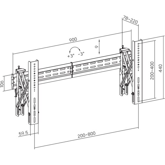 Βάση Τηλεόρασης Επιτοίχια Sbox LVW02-48T με Βραχίονα 37" - 70" έως 70 kg image 6