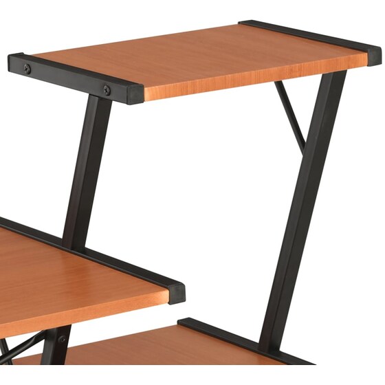 Γραφείο Βιβλιοθήκη VidaXL από Μοριοσανίδα 116x50cm - Μαύρο/Καφέ image 4