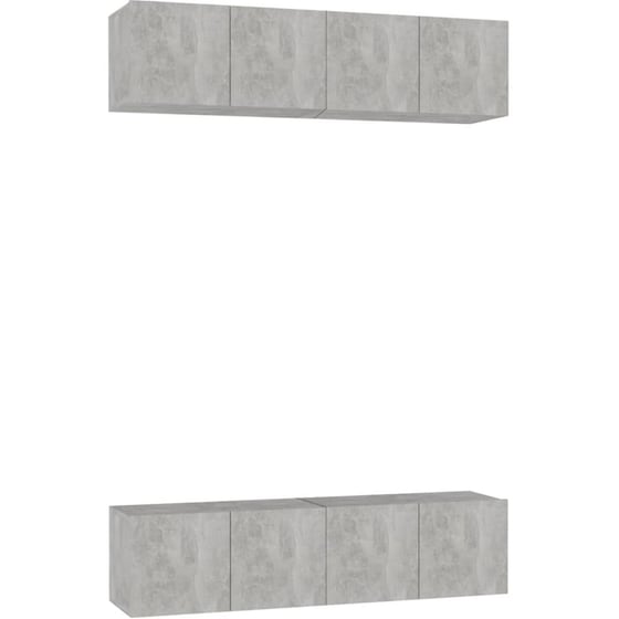 Έπιπλα Τηλεόρασης VidaXL από Μοριοσανίδα 4 Τμχ 100x30x30cm - Γκρι image 0