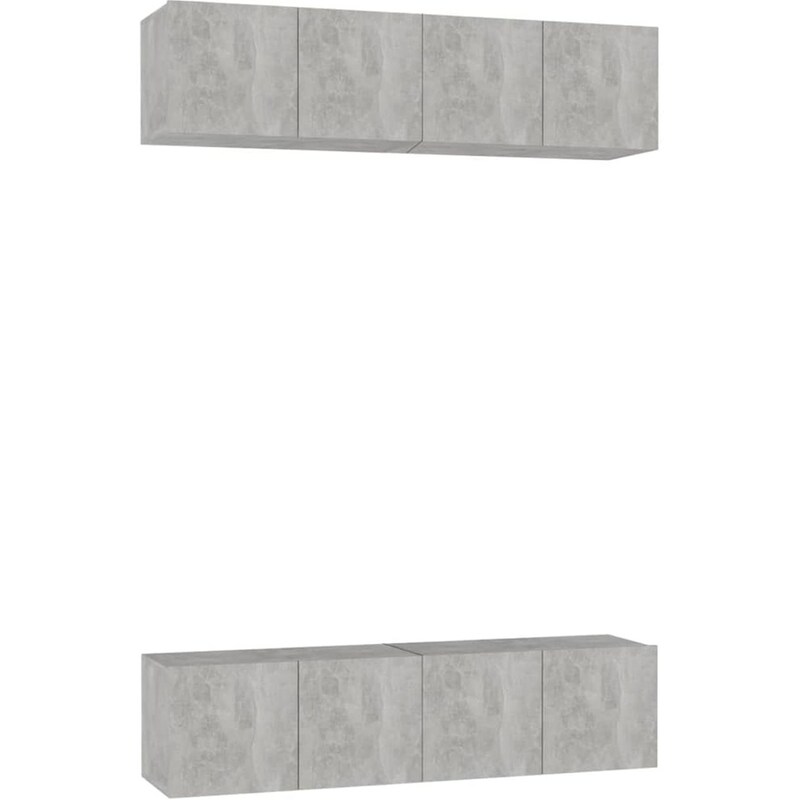 Έπιπλα Τηλεόρασης VidaXL από Μοριοσανίδα 4 Τμχ 100x30x30cm - Γκρι VIDAXL