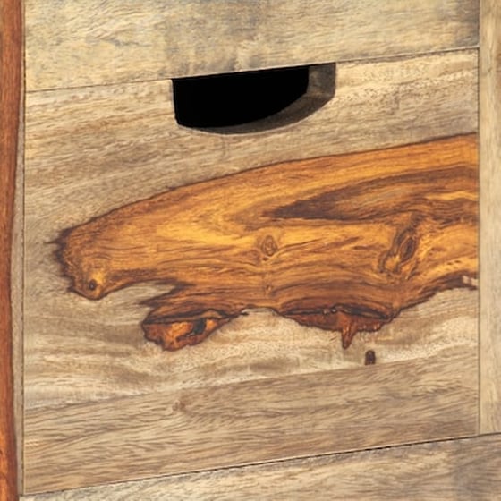 Vidaxl Μπουφές Γκρι 100 X 30 X 50 Εκ. Από Μασίφ Ξύλο Sheesham image 3