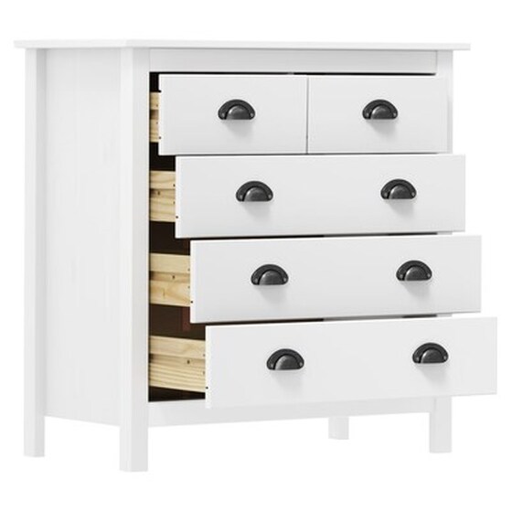Vidaxl Συρταριέρα Hill Range Λευκή 79x40x80 Εκ. Από Μασίφ Ξύλο Πεύκου image 4