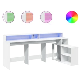 Γραφείο VidaXL με LED από Επεξεργασμένο Ξύλο 200x104x91 cm - Λευκό