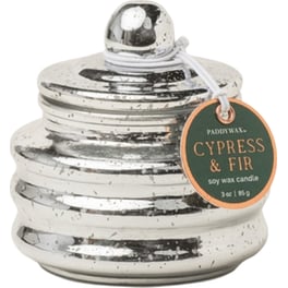 Χριστουγεννιάτικο Κερί Paddywax Βάζο με Καπάκι Beam Ασημί Cypress & Fir 85gr