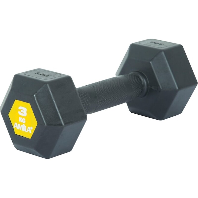 AMILA Βαράκι Εξάγωνο 3kg Amila Original Rubber H 90583 από Ατσάλι Q235 - Μαύρο