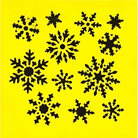 Στένσιλ Πλαστικό ITD Collection 16x16 cm Χιονονιφάδες image 0