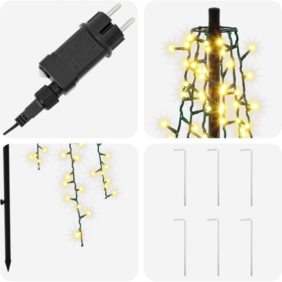 Vidaxl Led Χριστουγεννιάτικο Δέντρο 165 Εκ. 540 Led Θερμό Λευκό Ατσάλι image 3