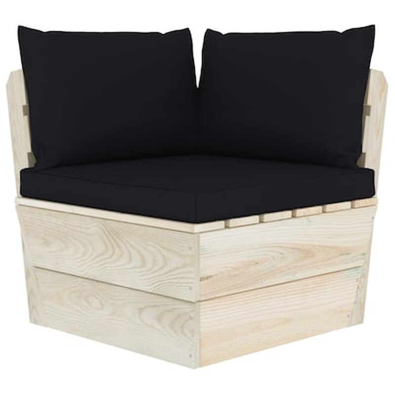 VIDAXL Καναπές Κήπου Γωνιακός VidaXL από Εμποτισμένο Ξύλο Ερυθρελάτης 60x60x65 cm - Μαύρο