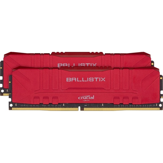 Crucial Ballistix 32gb Kit (2x16gb) 3200mhz Udimm Ddr4 Cl16 1.35v, Red (bl2k16g32c16u4r) image 0