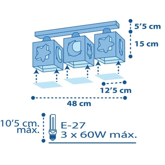 Παιδικό Φωτιστικό Οροφής Ango Moon 63233NT - Μπλε image 2