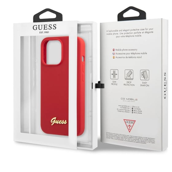 Θήκη Apple iPhone 13 Pro - Guess Vintage Script Gold Logo Collection - Κόκκινο image 1
