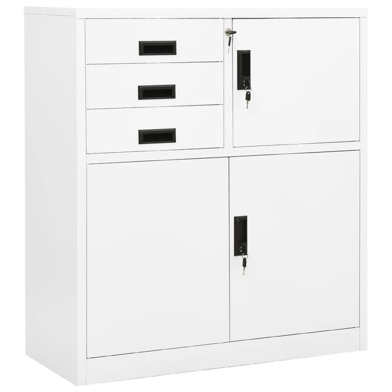VIDAXL Ντουλάπι Γραφείου VidaXL από Ατσάλι 90x40x102 cm - Λευκό